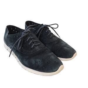 Cole Haan Grand.os Ivory Gray Oxford Lace Up Loafers Size 10.5